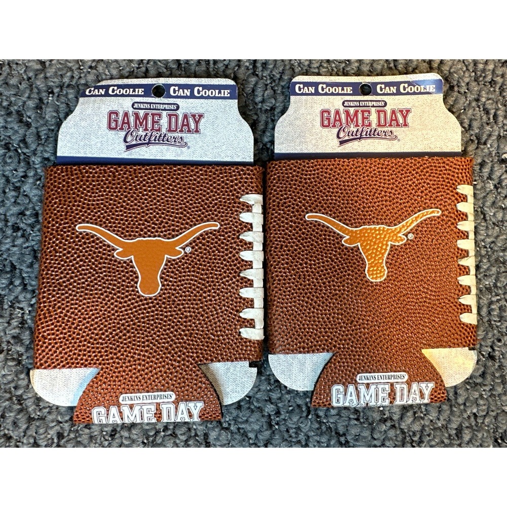 2 UT‎ Texas Longhorns Can Coolie University of Texas Football Material Koozies